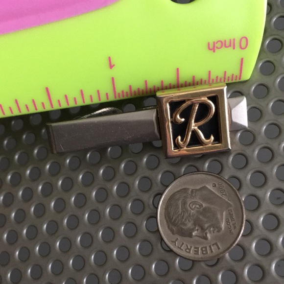 🖤SWANK SO signed R initialed cufflinks & tie clip - Picture 10 of 13